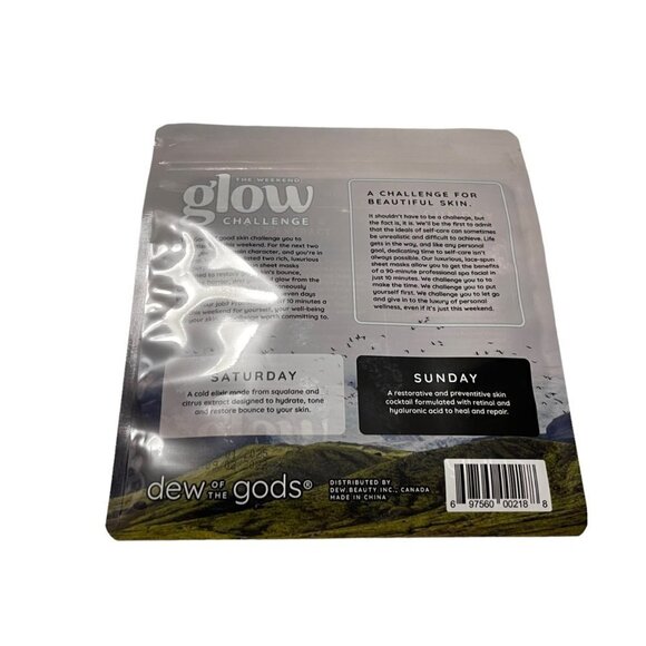 Dew Of The Gods New The Weekend Glow Challenge 2 Lace Spun Sheet Masks Set - Picture 7 of 7